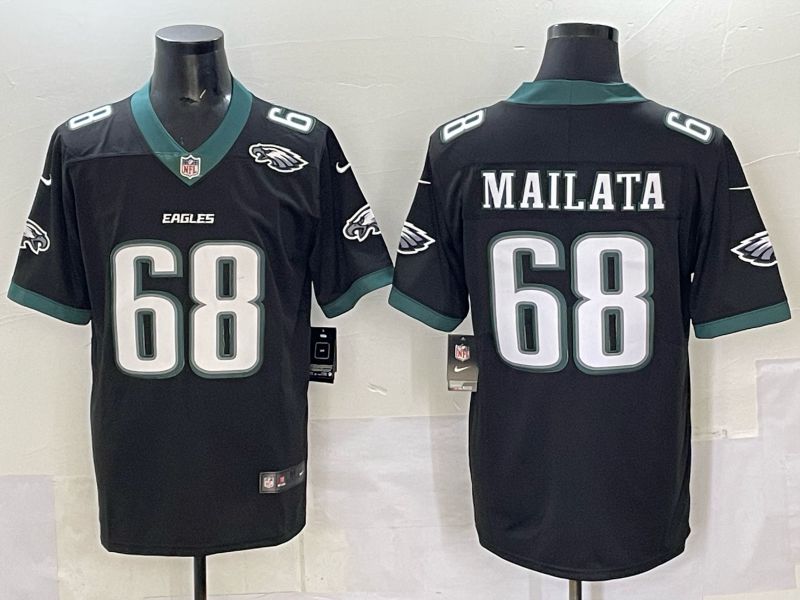 Men Philadelphia Eagles 68 Mailata Black Nike 2025 Limited NFL Jersey 008